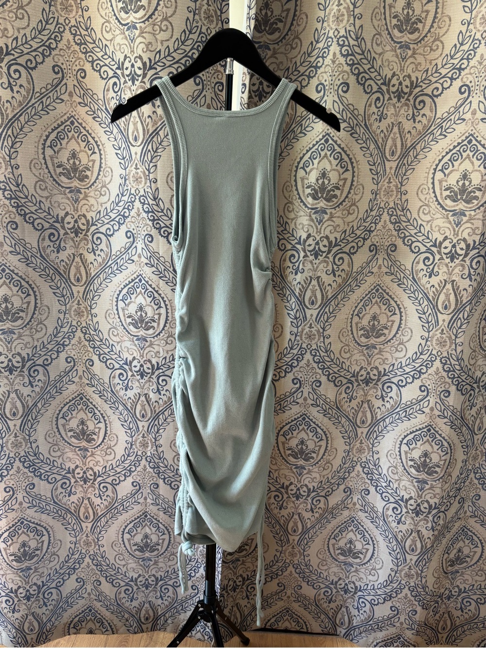 Sage Green Ruched Tank Dress - Picture 2 of 2